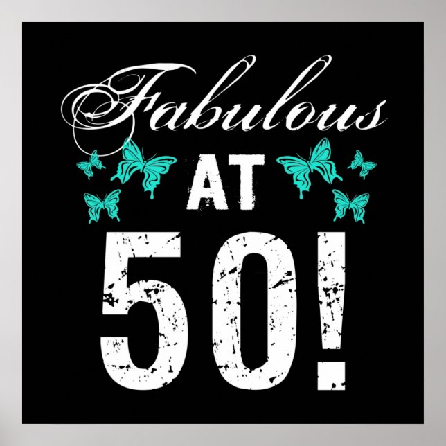 Póster Fabuloso cumpleaños número 50 para ella (Frente)