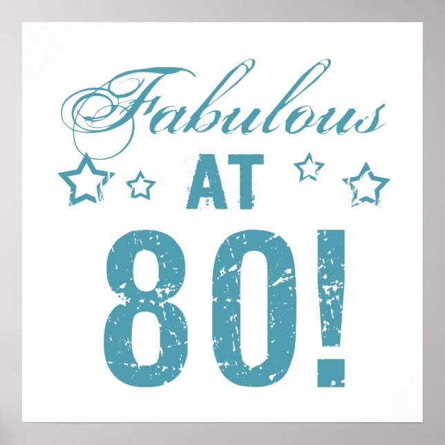 Póster Fabuloso cumpleaños número 80 (Frente)