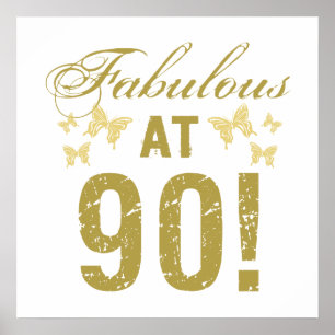 Póster Fabuloso cumpleaños número 90