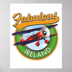 Póster fabuloso parche de Irlanda.