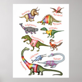Póster Fabuloso poster de dinosaurios