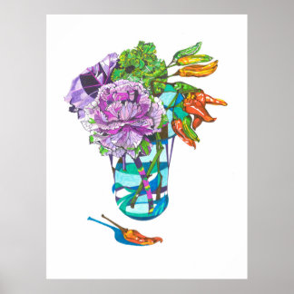 Póster Fabuloso Ramo Vegetal de Otoño
