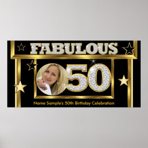 Póster Fabuloso retrato de oro con glamour retro de Holly