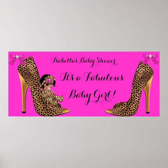 Póster Fabuloso Zapato de leopardo de la bebé de Baby Sho (Frente)