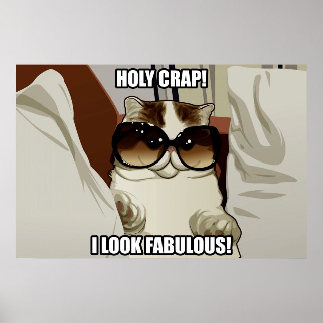 Póster Fabulous Glasses Cat Poster (pt. 2) (Frente)