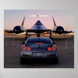 Póster "Faceoff" Nissan GT-R sobre una SR-71