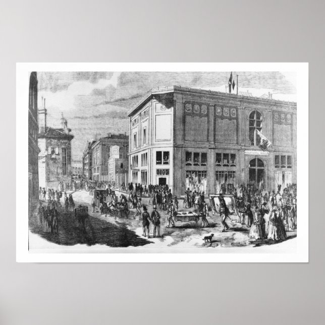 Póster Fachada del Hotel Drouot, París, c.1852 (engravi (Frente)