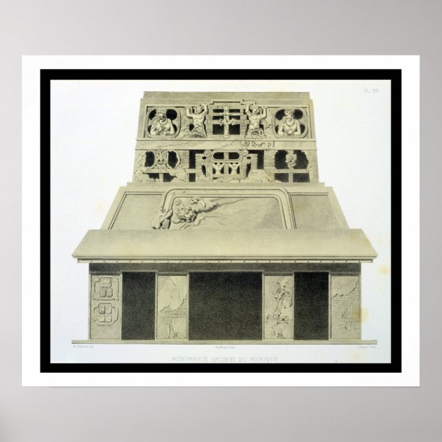 Póster Fachada del Templo del Sol, Palenque, plato 2 (Frente)