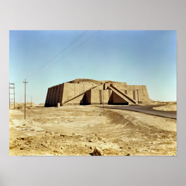Póster Fachada nororiental del ziggurat, c.2100 a.C. (Frente)