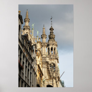 Póster Fachadas góticas medievales de la Grand Place, Bru
