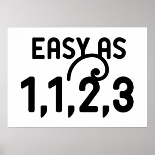 Póster Fácil como 1,1,2,3