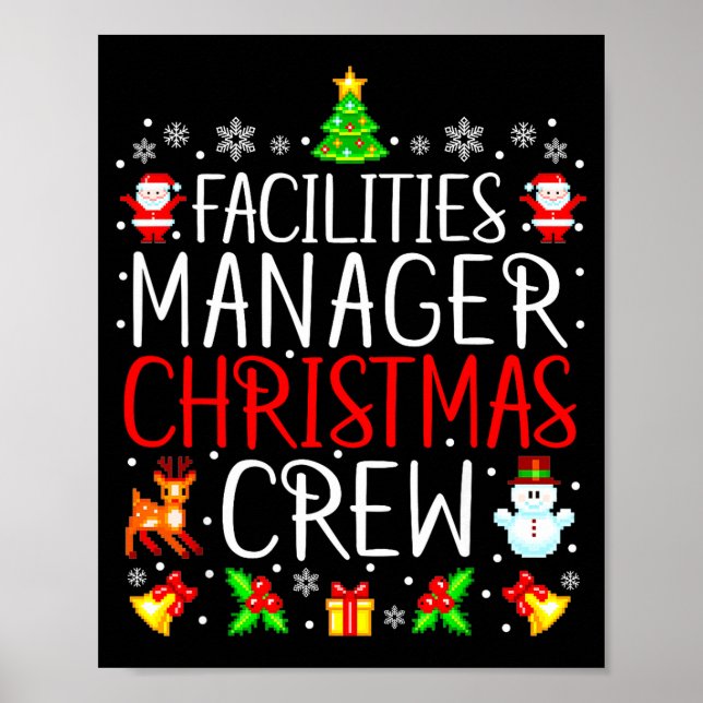 Póster Facilities Manager Christmas Crew Matching Xmas  (Frente)