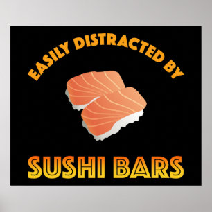 Póster Fácilmente Distraído Por Barras De Sushi