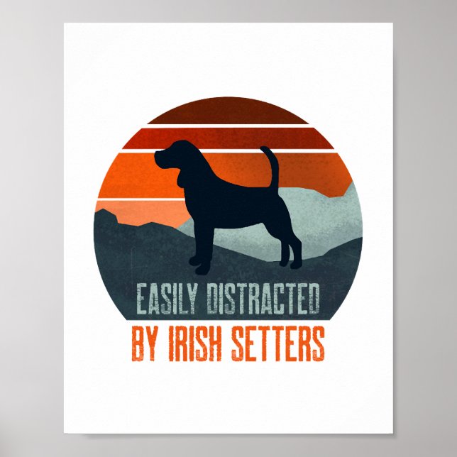 Póster Fácilmente Distraído Por Caminatas De Perros Sette (Frente)