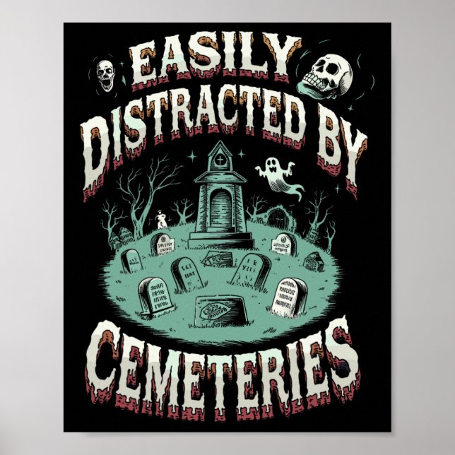 Póster Fácilmente Distraído Por Cementerios Cementerio Fu (Frente)
