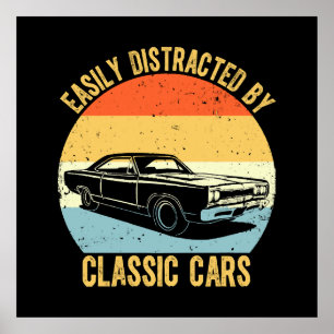 Póster Fácilmente Distraído Por Coches Clásicos