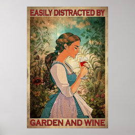 Póster Fácilmente distraído por el jardín y la cosecha de