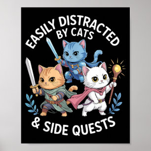 Póster Fácilmente Distraído Por Gatos Y Misiones Secundar