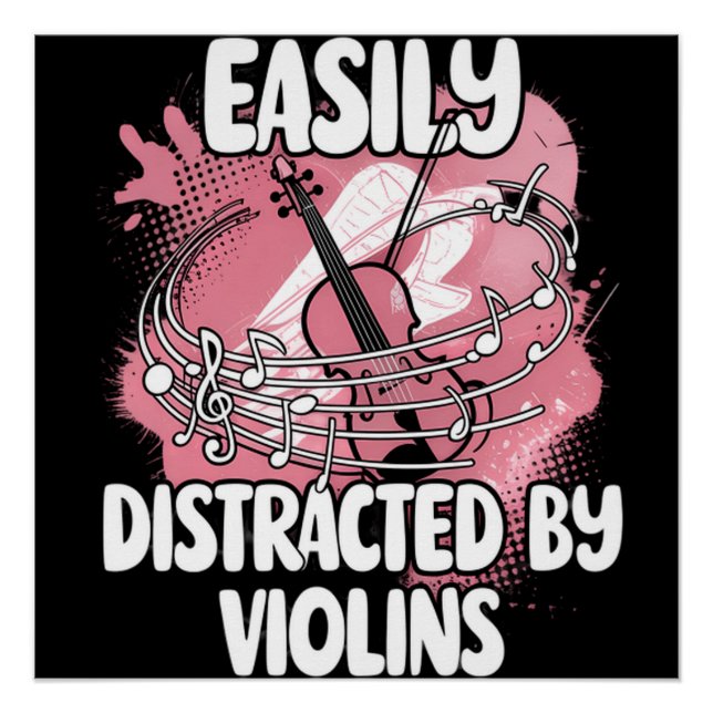 Póster Fácilmente Distraído Por Violines (Anverso)