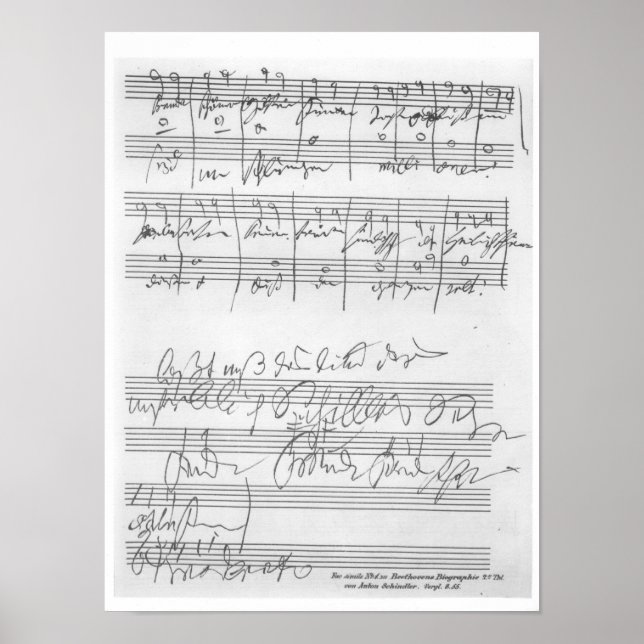 Póster Facsímil de una página de música (Frente)