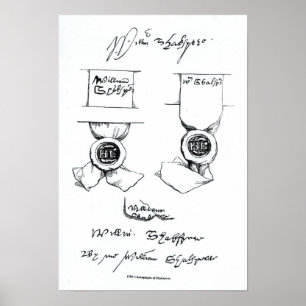 Póster Facsímiles de la firma de William Shakespeare