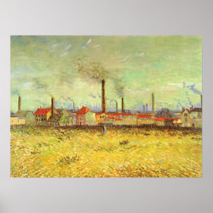 Póster Factories at Asnieres by Vincent van Gogh