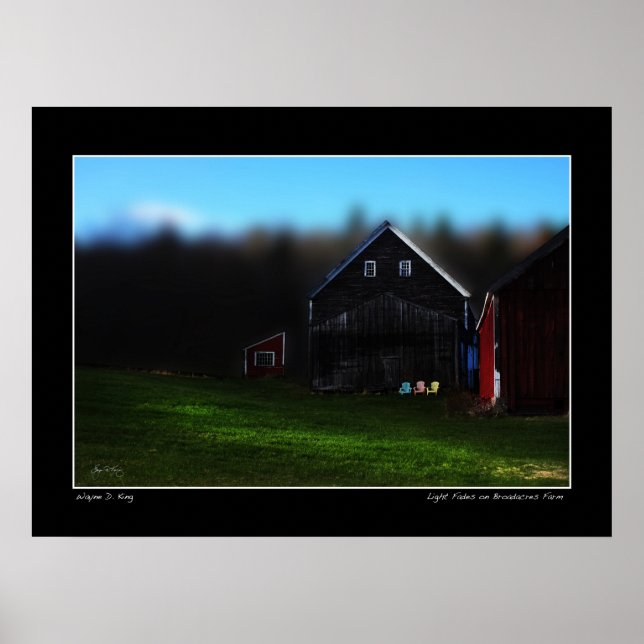 Póster Fades de luz en la imagen de granja de difusión só (Frente)