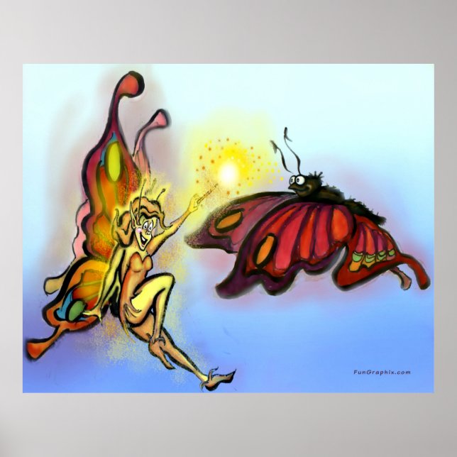 Póster Faerie and Butterfly Poster (Frente)