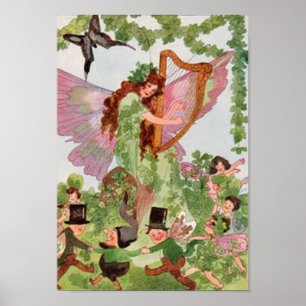Póster Faerie de la música que juega música
