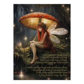 Póster Faerie Debajo Del Sambre En La Lluvia