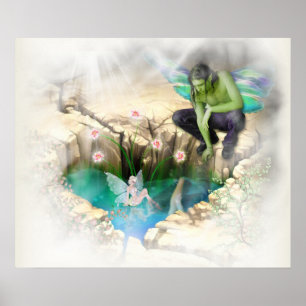 Póster Faerie in Elven Pond Vignette