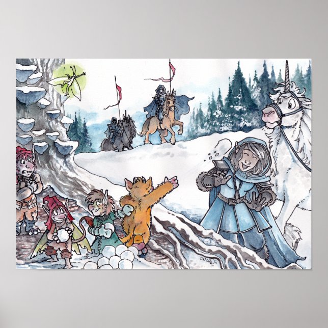 Póster Faery Snowball Fight (Frente)