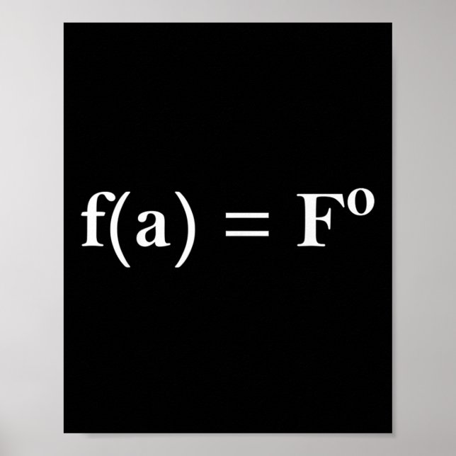 Póster Fafo Math Equation Funny Novedad Math Teacher Nerd (Frente)