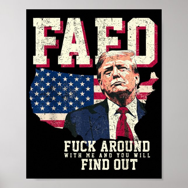 Póster Fafo Trump Bandera estadounidense de mapas (Frente)