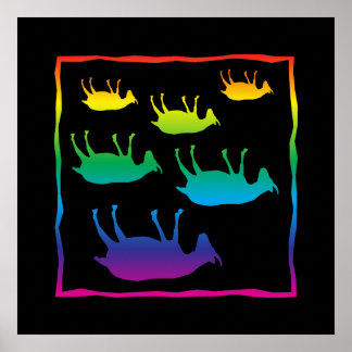 Póster Fainting Goats Rainbow