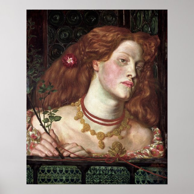 Póster Fair Rosamund (Mujer Elegante y Hermosa Redhead) (Frente)