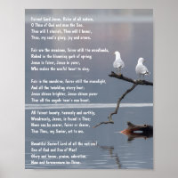 Fairest Lord Jesu Church Christian Hymn Art Poster