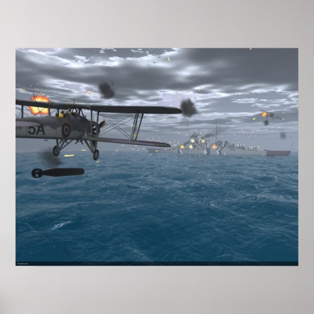 Póster Fairey Swordfish - Hundiendo la Bismarck (Frente)