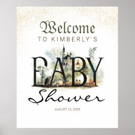 Póster Fairtale Fantasy Baby Shower Welcome Sign