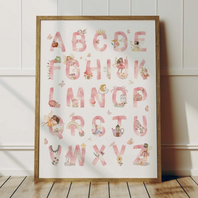Póster Fairy Alphabet ABC Poster Kids Room Decor (Subido por el creador)