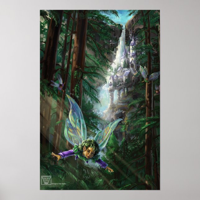 Póster Fairy and Castles Fantasy Art (Frente)