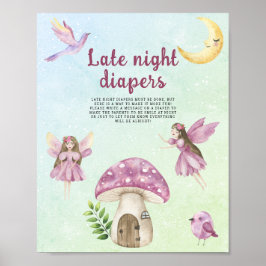 Póster Fairy baby shower Late night diapers game