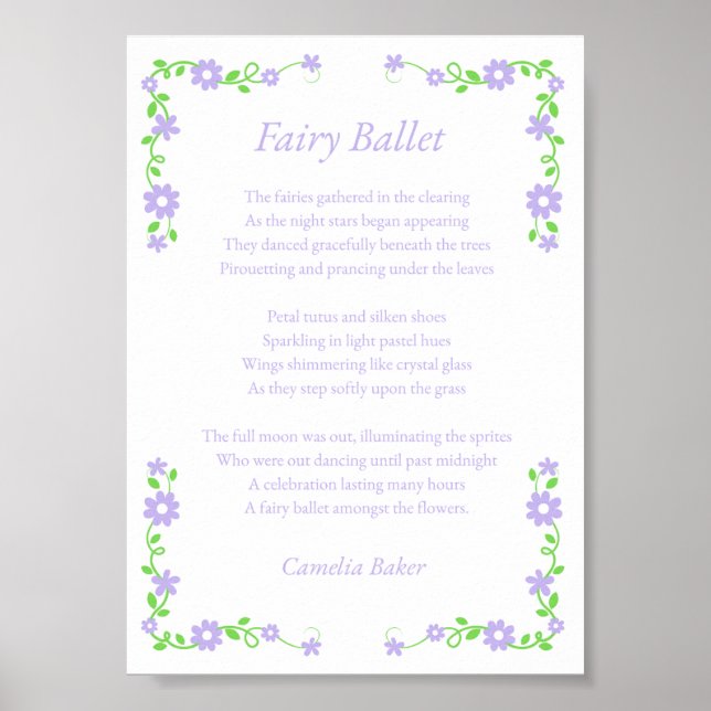 Póster Fairy Ballet Poem Print (Frente)
