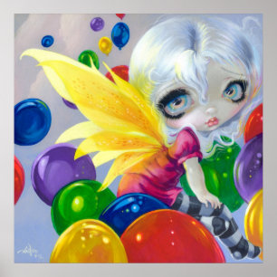 Póster Fairy Balloons ART PRINT Birthday Party BIg Eye