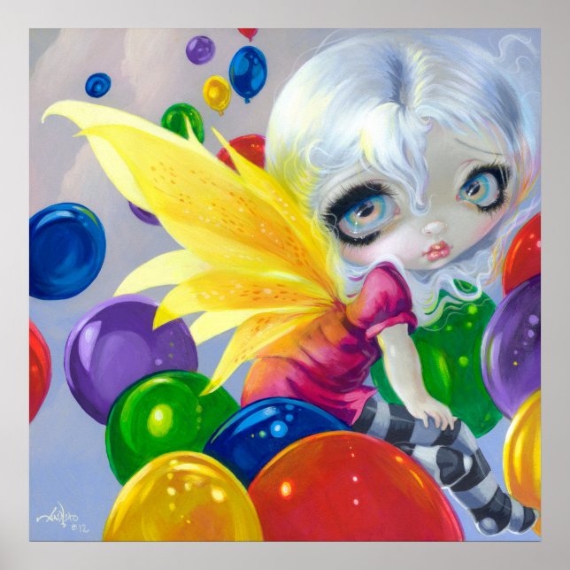 Póster Fairy Balloons ART PRINT Birthday Party BIg Eye (Frente)