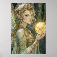 Fairy Crystal Ball Fantasy Wall Art