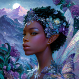 Póster Fairy Elf Black Fantasy Art African American