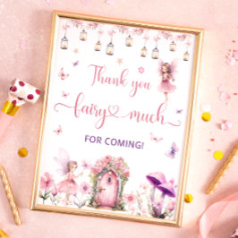 Póster Fairy Enchanted Forest Birday Gracias