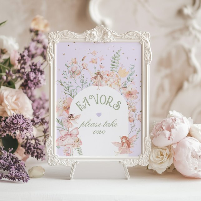 Póster Fairy Favors Whimsical Purple 1st Birthday (Subido por el creador)