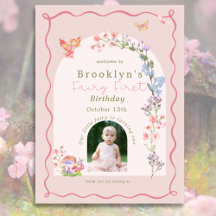 Fairy First Birday Welcome Sign Poster
